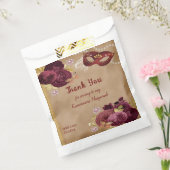 Schattigee Quinceañera Masquerade Bourgondische En Bedankzakje (Gezegeld)