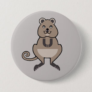 Schattigee QUOKKA - Bedreigd dier - Wildlife - Ronde Button 7,6 Cm