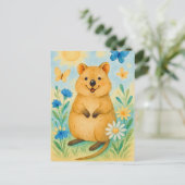 Schattigee Quokka Spring Summer Kangaroo Animal Br Briefkaart (Staand voorkant)