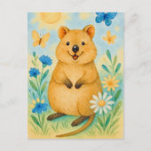 Schattigee Quokka Spring Summer Kangaroo Animal Br Briefkaart (Voorkant)