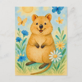 Schattigee Quokka Spring Summer Kangaroo Animal Br Briefkaart