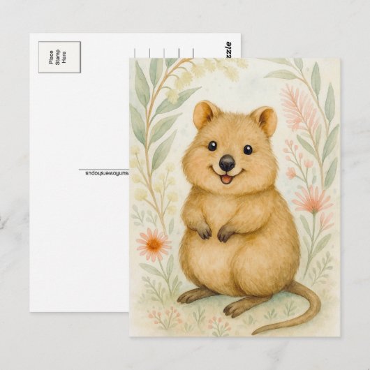 Schattigee Quokka Spring Summer Kangaroo Animal Br Briefkaart (Voorkant / Achterkant)