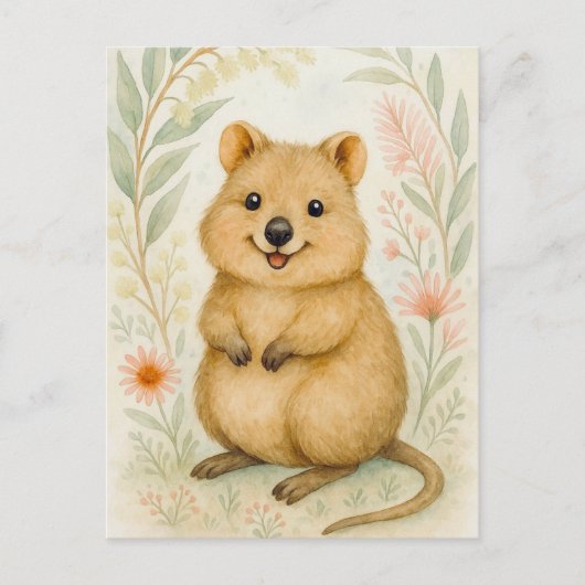 Schattigee Quokka Spring Summer Kangaroo Animal Br Briefkaart (Voorkant)