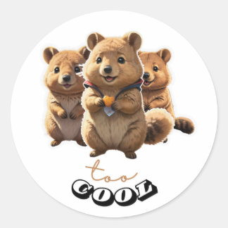 Schattigee Quokka-sticker Ronde Sticker