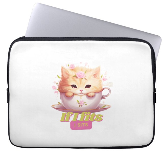 Schattigee Quote Cat Dads Verjaardagscadeau Ideeën Laptop Sleeve (Voorkant)