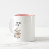 Schattigee quote voor boekenliefhebbers tweekleurige koffiemok (Voorkant links)