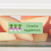 Schattigee raap groente trio cartoon gepersonalise labels (Aangebracht)
