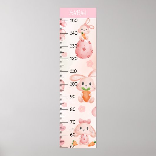Schattigee Rabbit Growth Charts Poster (Voorkant)