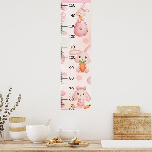 Schattigee Rabbit Growth Charts Poster (Keuken)