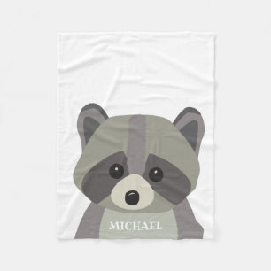 Schattigee Raccoon Modern gepersonaliseerde Baby Fleece Deken