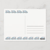 Schattigee race auto blauw Happy Birthday Boy Naam Briefkaart (Achterkant)