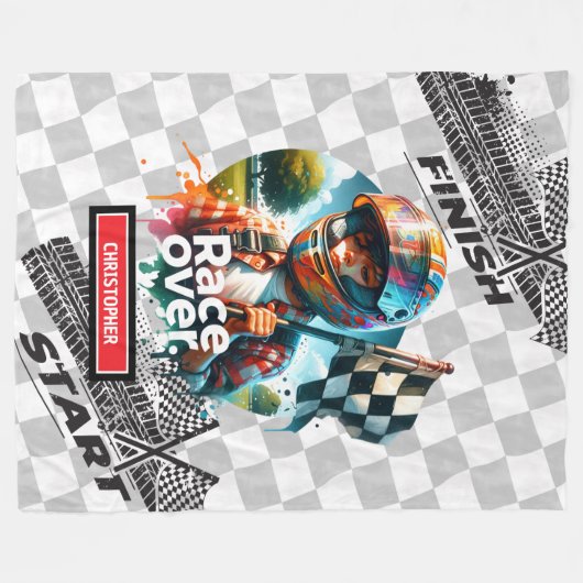 Schattigee racedeken Formula 1 Boy Verjaardagscade Fleece Deken (Voorkant (Horizontaal))