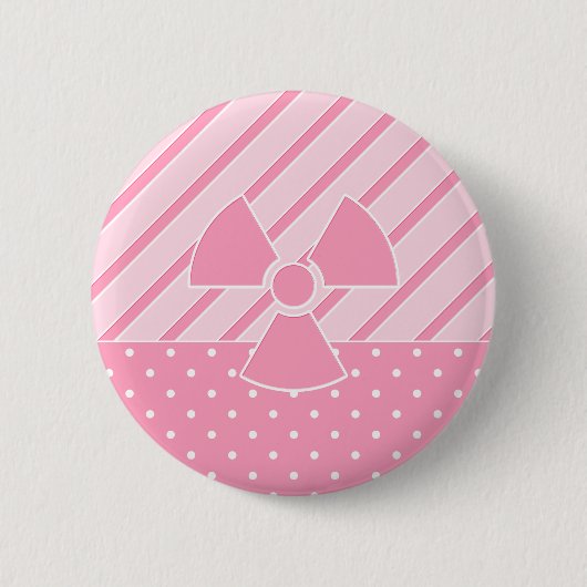 Schattigee radioactieve roze badge ronde button 5,7 cm (Voorkant)