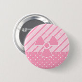 Schattigee radioactieve roze badge ronde button 5,7 cm (Voorkant /achterkant)