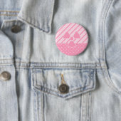 Schattigee radioactieve roze badge ronde button 5,7 cm (In situ)