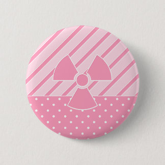 Schattigee radioactieve roze badge ronde button 5,7 cm