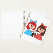 Schattigee Rag Doll Vrienden Meisjes met Bogen en Planner (Display)