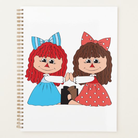 Schattigee Rag Doll Vrienden Meisjes met Bogen en Planner (Voorkant)