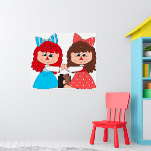 Schattigee Rag Doll Vrienden Meisjes met Bogen en  Poster