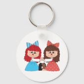 Schattigee Rag Doll Vrienden Meisjes met Bogen en  Sleutelhanger (Achterkant)