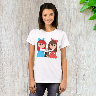 Schattigee Rag Doll Vrienden Meisjes met Bogen en  T-shirt