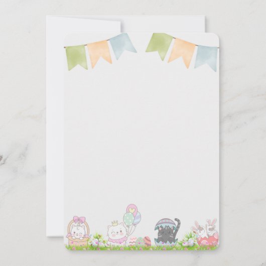  Schattigee Ragdoll Cat Bunny Easter Kaart (Achterkant)