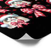 Schattigee Ragdoll Cat Red Plaid Coquette Bow Chri Poster (Hoek)