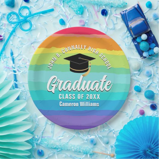 Schattigee Rainbow Afstuderen LGBTQ Graduation Par Papieren Bordje (Feest)