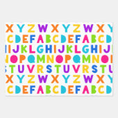 Schattigee Rainbow Alphabet Wrapping Sheets Inpakpapier Vel (Voorkant 3)