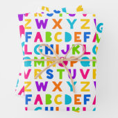 Schattigee Rainbow Alphabet Wrapping Sheets Inpakpapier Vel (In situ)