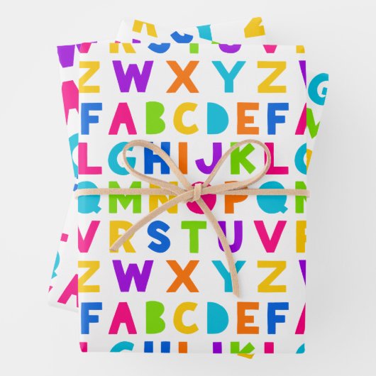 Schattigee Rainbow Alphabet Wrapping Sheets Inpakpapier Vel (In situ)