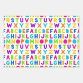 Schattigee Rainbow Alphabet Wrapping Sheets Inpakpapier Vel (Voorkant)