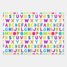 Schattigee Rainbow Alphabet Wrapping Sheets