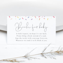 Schattigee Rainbow Baby Sprinkle Shower Boeken voo Informatiekaartje