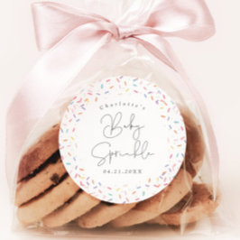 Schattigee Rainbow Baby Sprinkle Shower Favoriete  Ronde Sticker