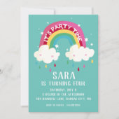 Schattigee Rainbow Birthday Invitation Kaart (Voorkant)