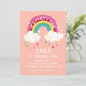 Schattigee Rainbow Birthday Invitation Kaart (Staand voorkant)