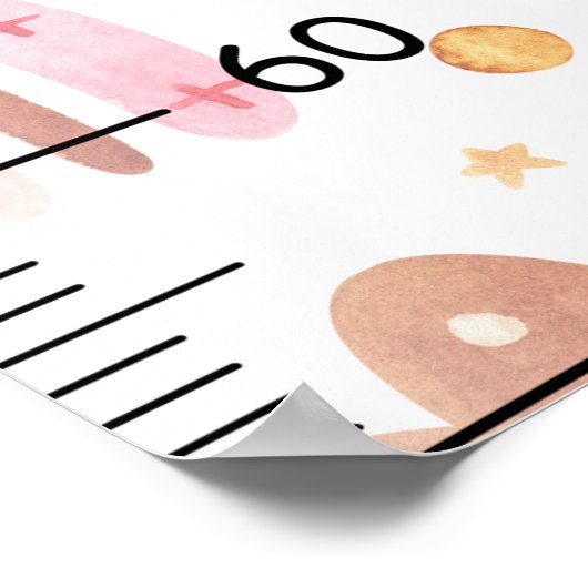 Schattigee Rainbow Boho Groeigrafiek Centimeter Poster (Hoek)