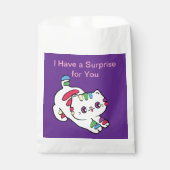 Schattigee Rainbow Cat Cartoon voor Kids Rimpels Bedankzakje (Voorkant)