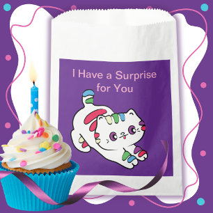 Schattigee Rainbow Cat Cartoon voor Kids Rimpels Bedankzakje