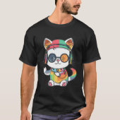 Schattigee Rainbow Cat DJ Techno Festival Raver T-shirt (Voorkant)