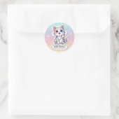 Schattigee Rainbow Cat Sticker met aangepaste naam (Tas)