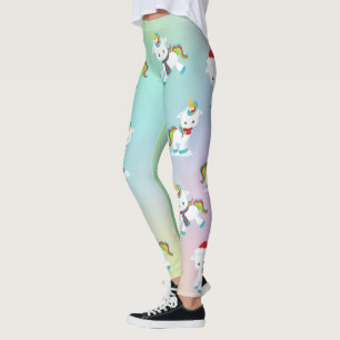 Schattigee Rainbow Christmas Eenhoorn Leggings