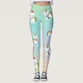 Schattigee Rainbow Christmas Eenhoorn Leggings (Voorkant)