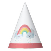 SCHATTIGEE RAINBOW CLOUDS kawaii feestpastel kleur Feesthoedjes (Voorkant)