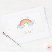 SCHATTIGEE RAINBOW CLOUDS kawaii feestpastel kleur Rechthoekige Sticker (Envelop)