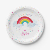 SCHATTIGEE RAINBOW CLOUDS kinder felle kleuren afb Papieren Bordje (Voorkant)
