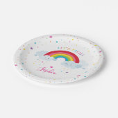 SCHATTIGEE RAINBOW CLOUDS kinder felle kleuren afb Papieren Bordje (Gekanteld)