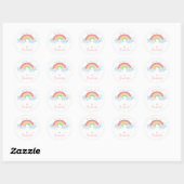 SCHATTIGEE RAINBOW CLOUDS pastel kawaii illustrati Ronde Sticker (Vel)