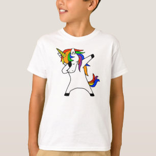Schattigee Rainbow Dabbing Unicorn T-shirt